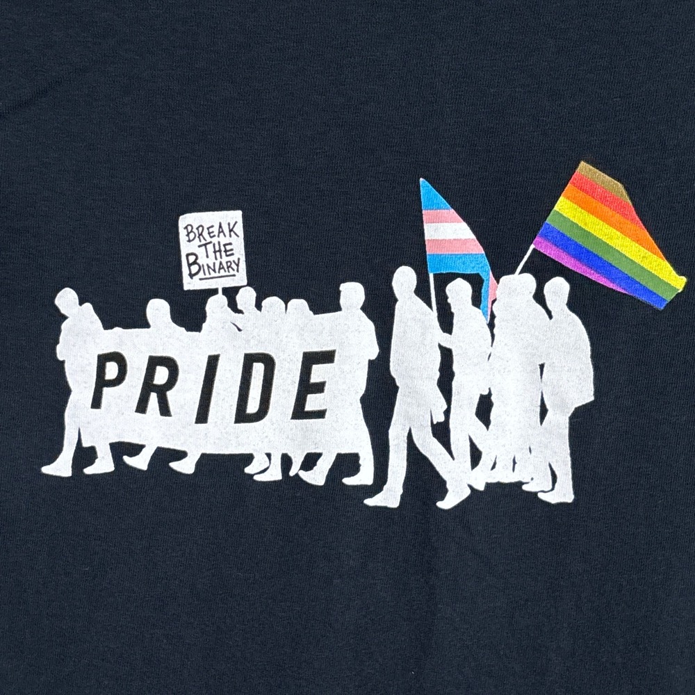 Pride Break the Binary Shirt M Black Gender Free Phluid Project Ph Trans NB